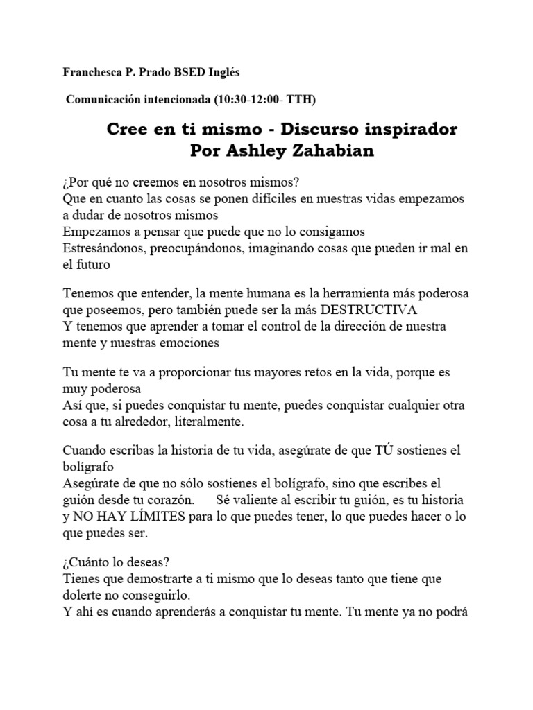 Creer en Ti Mismo | PDF