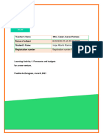 Learning Activity 1. Forecasts and Budgets For A New Venture