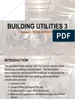 Building Utilities 3: Lecture 2 - Room Acoustics