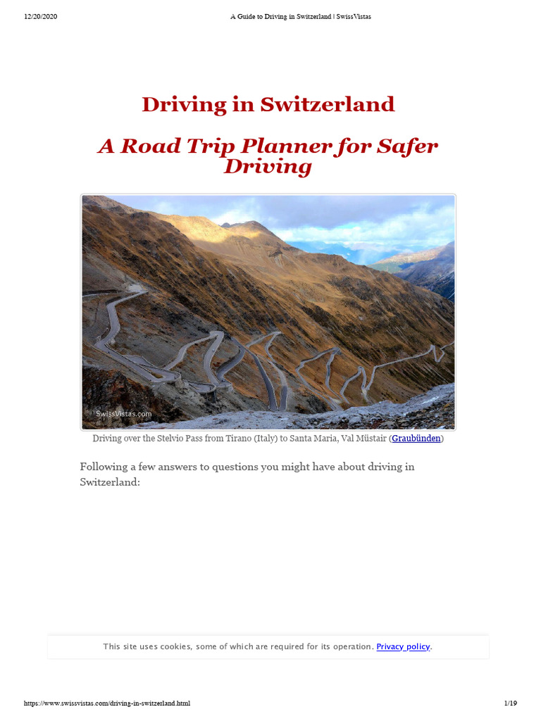 How Is Driving In Switzerland