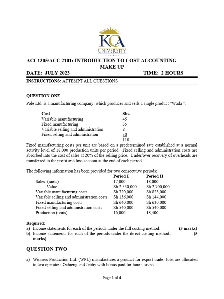 Intro To Cost Accounting PDF Cost Cost Accounting