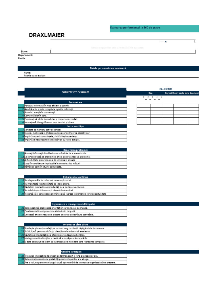 360 Degree Evaluation Format-1 PDF | PDF