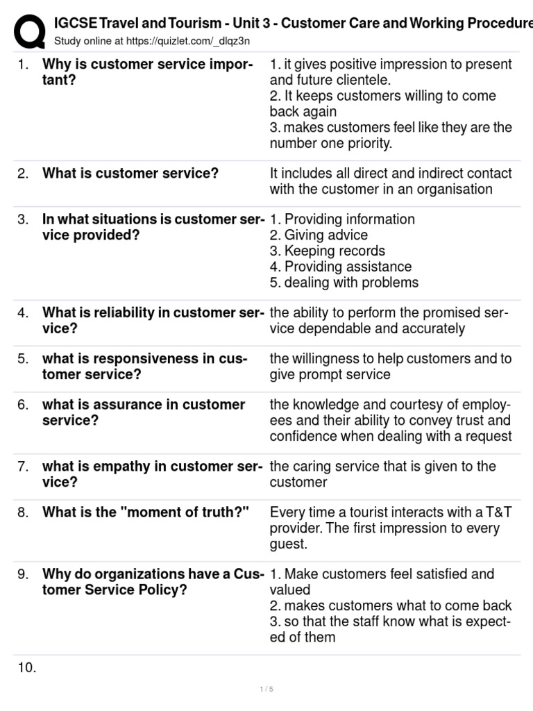 Customer Care in Travel and Tourism | PDF | Customer | Business