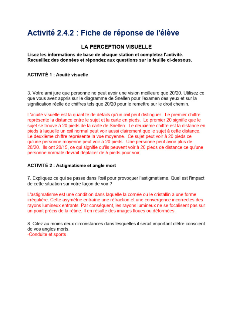 Acuité et perception visuelle chez l'enfant | PDF | Œil humain | Œil