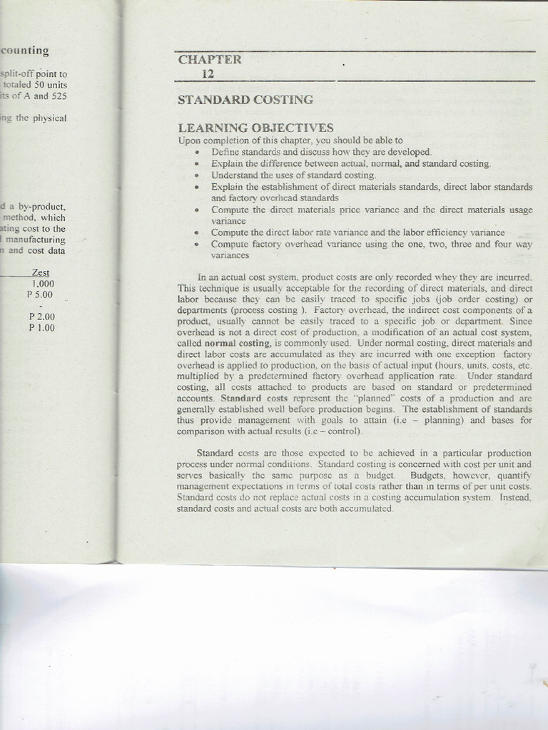Standard costing pdf