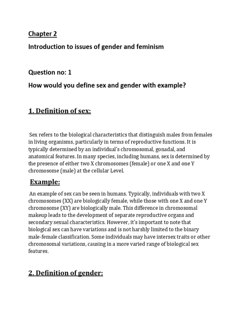 Chapter 2 Gender Study PDF Gender Studies Gender