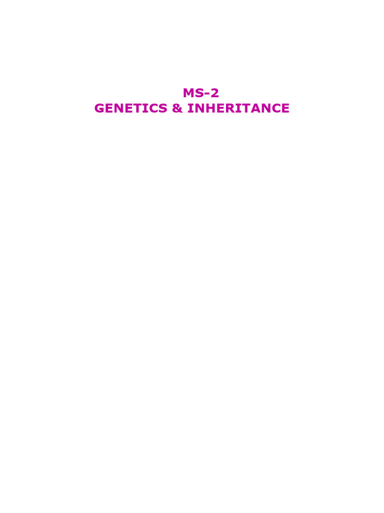 Genetics and Inheritance Overview | PDF | Dominance (Genetics) | Genotype