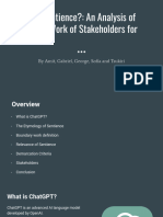 What Is Sentience? - An Analysis of Boundary Work of Stakeholders For ChatGPT