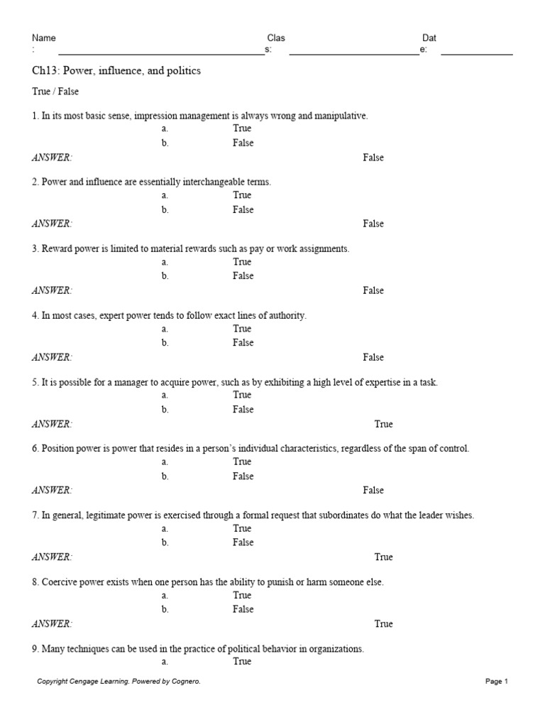 Ch13 Power Influence and Politics | PDF