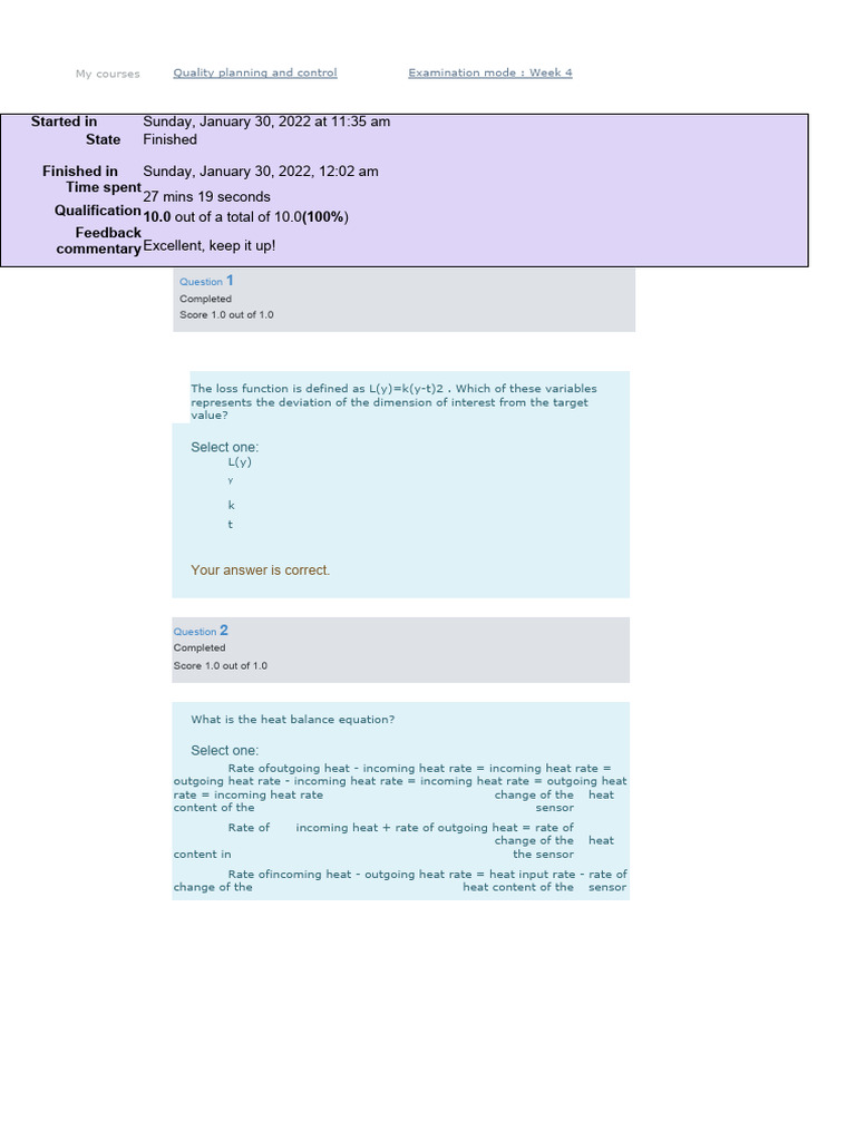 PLANNING AND QUALITY CONTROL Exam Modality Week 3 and 4 PDF
