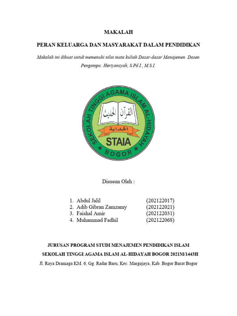 Peran Keluarga dan Masyarakat dalam Pendidikan | PDF | Karier ...