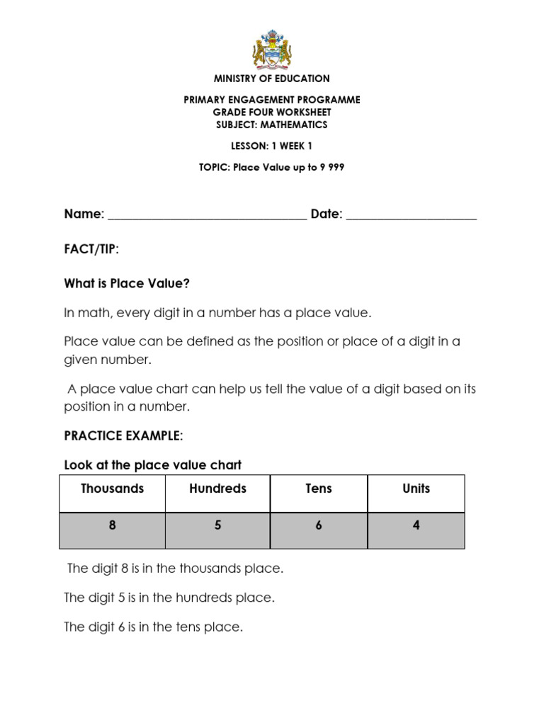 cambridge grade 4 maths worksheets pdf term 1