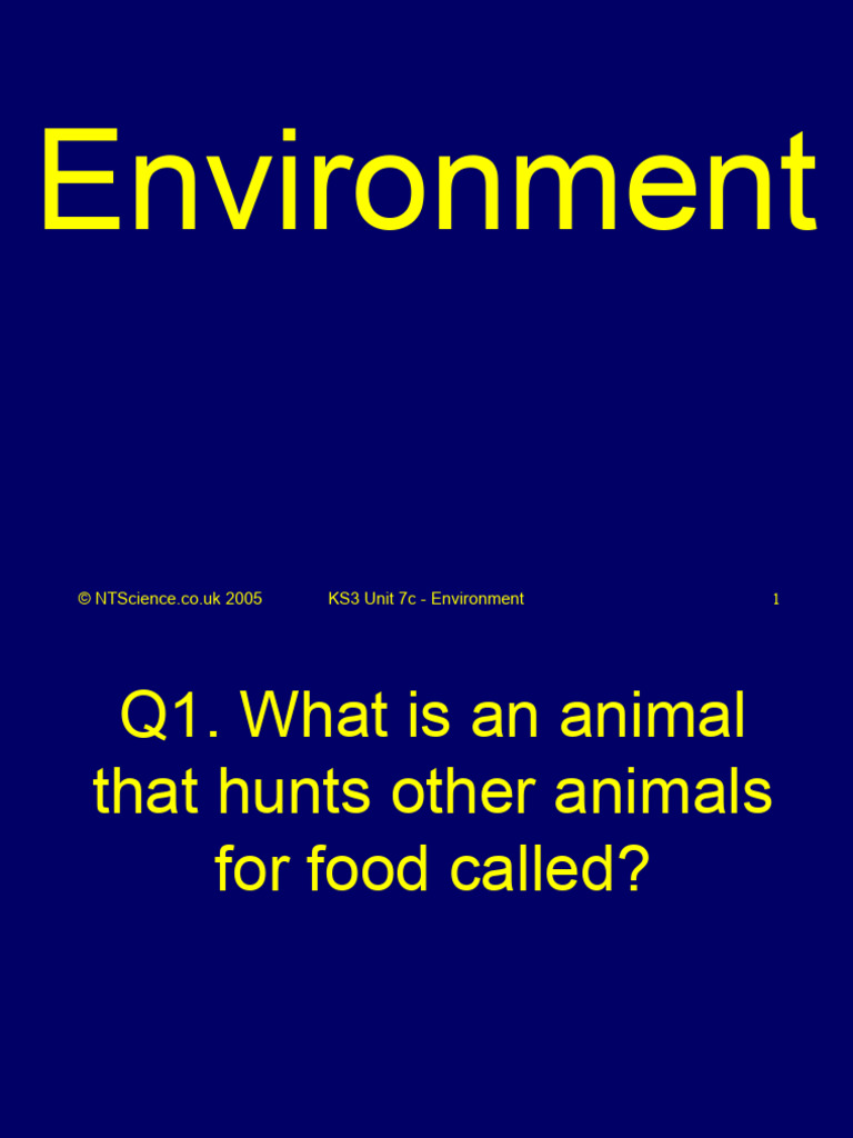 7c Environment Science Quiz | PDF