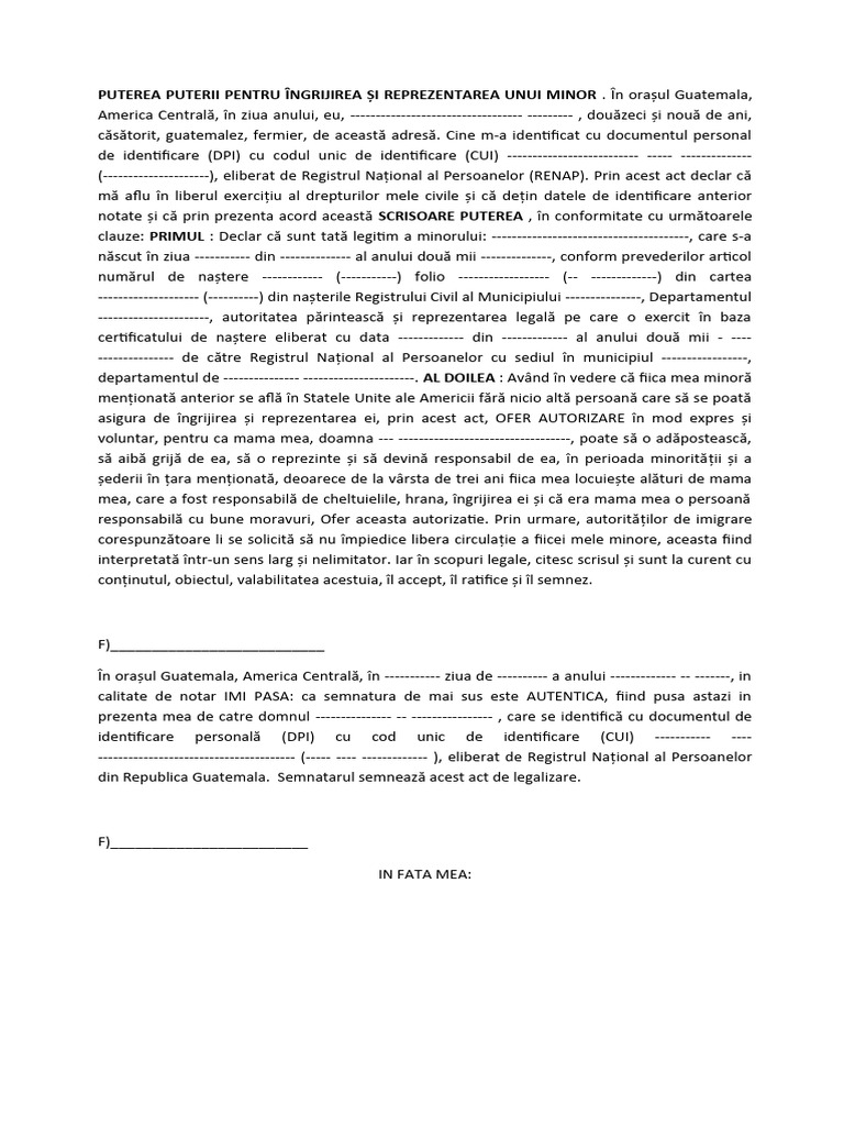 Procura Pentru Un Minor În Statele Unite | PDF