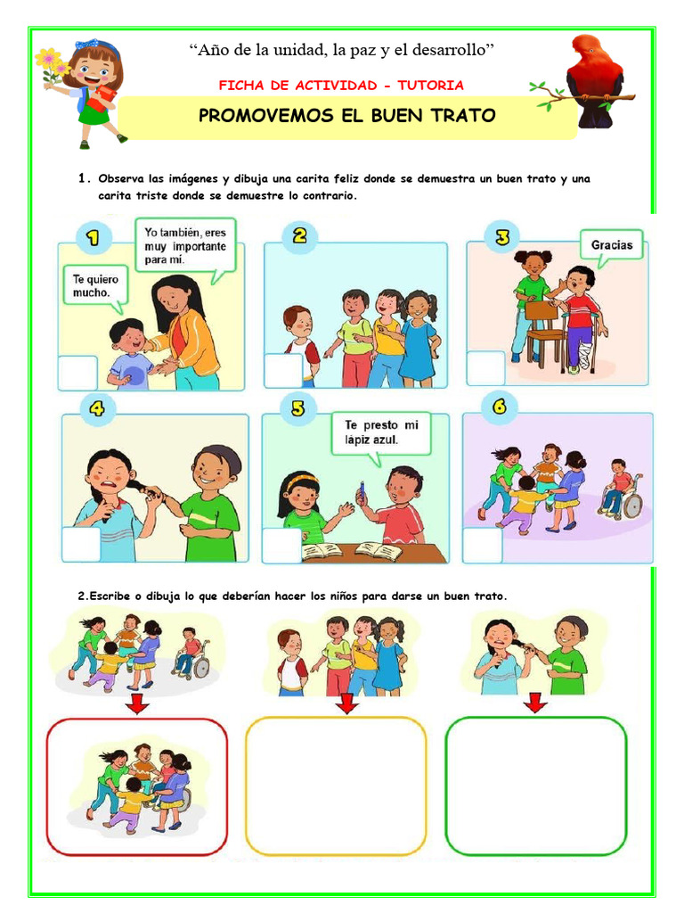 Ficha de Actividades sobre Buen Trato Infantil | PDF