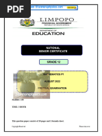 Limpopo Mathematics Grade 12 PreTrial 2022 P1 and Memo