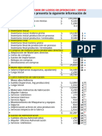 Ejercicio Estado Costos Produccion y Ventas. Estado Resultados