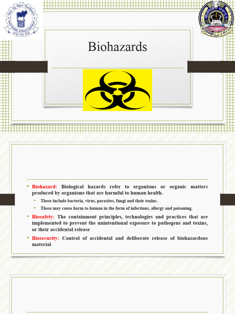 Biohazards | PDF | Medical Specialties | Biology