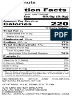 Mini Donuts - Nutrition Label