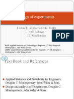 Design of Experiments: Lecture 1: Introduction (CH 1 DAE) Nitin Padhiyar IIT - Gandhinagar