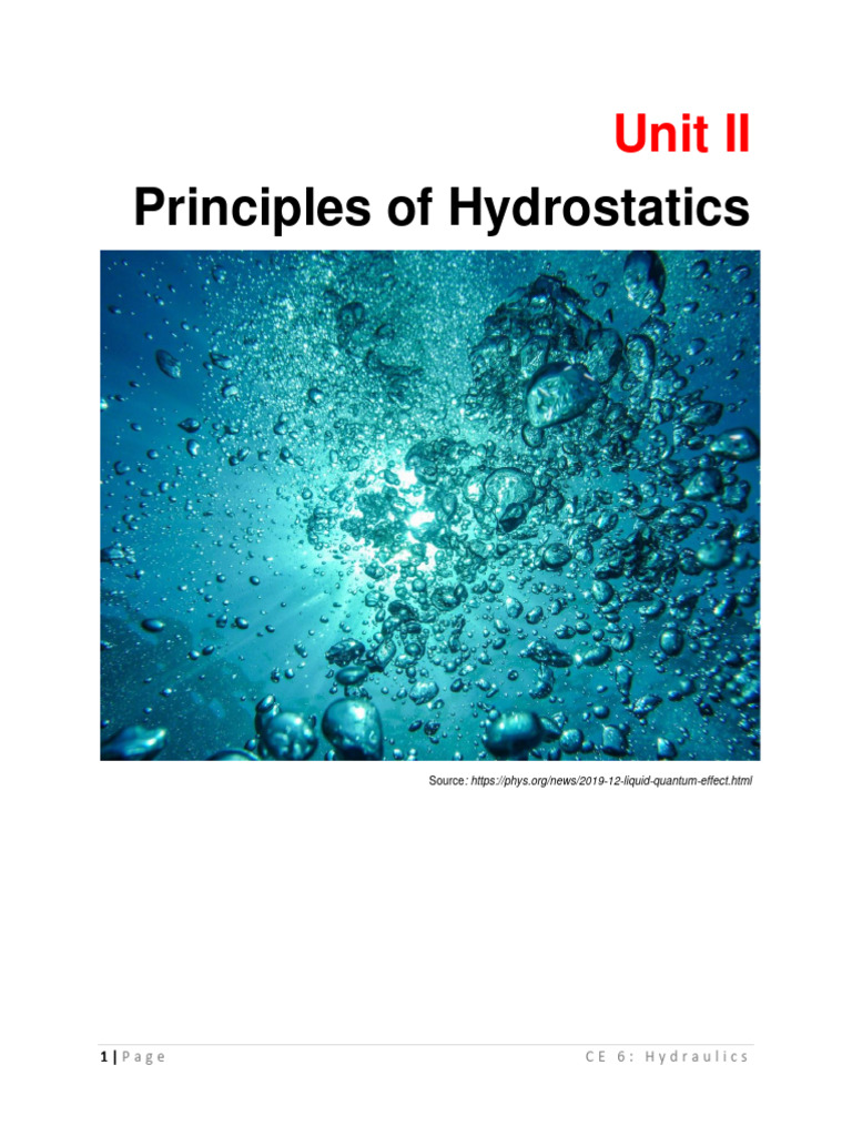 Module 2 Principles Of Hydrostatics Download Free Pdf Pressure