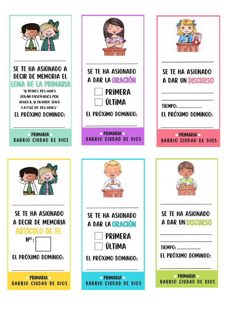 Porograma Dominical de La Primaria | PDF