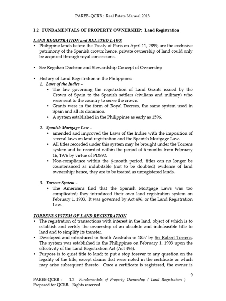 Fundamentals of ownership land registration pdf easement foreclosure