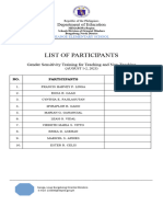 Narrative in Gad, Movs, & List of Participants