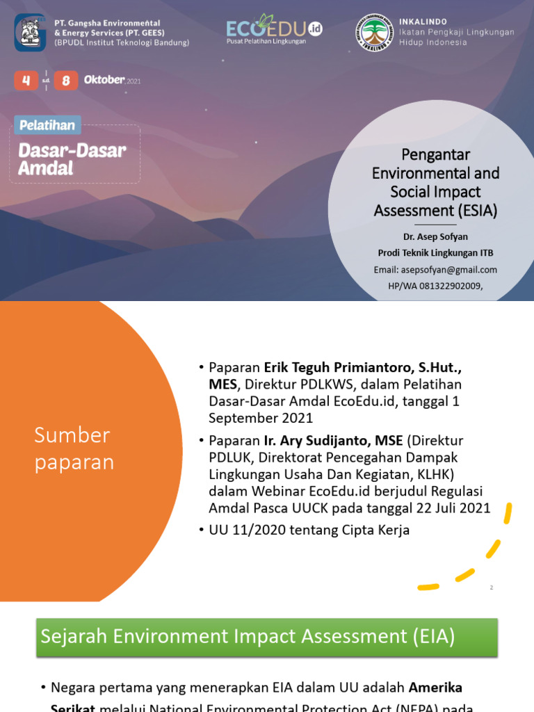 Panduan ESIA di Indonesia dan Internasional | PDF