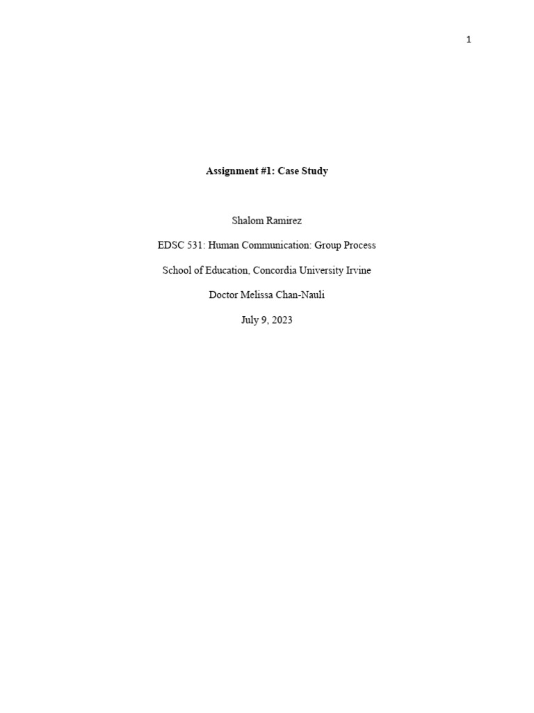 Assignment 1 Case Study Pdf School Counselor Psychology