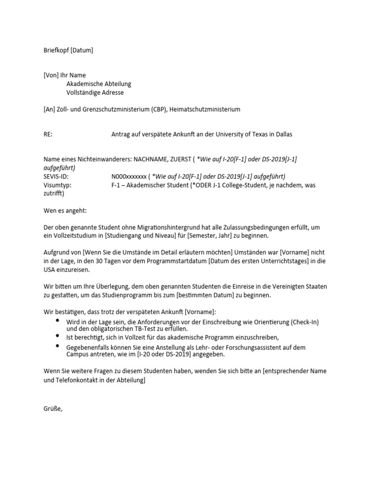Late Arrival Letter - Sample Template PDF | PDF