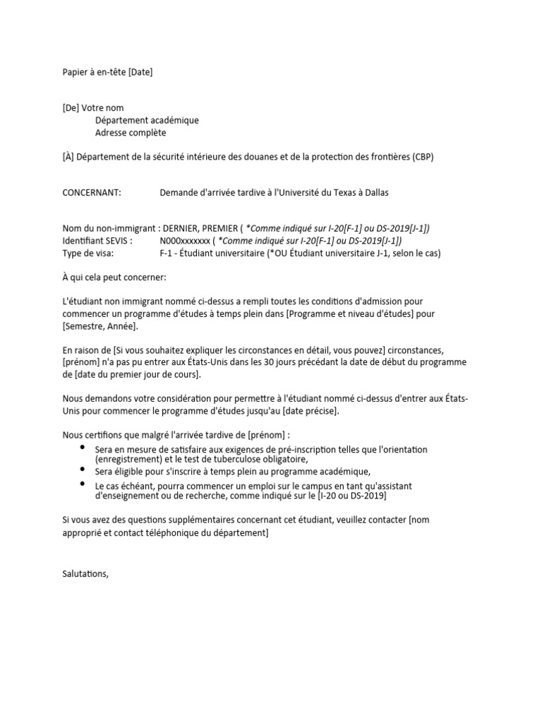 Demande d'Autorisation d'Arrivée Tardive PDF — free download