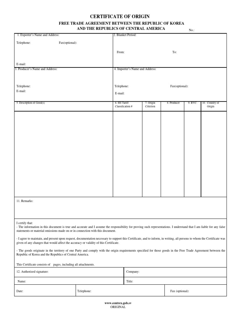 Corea Certificado | PDF | International Trade