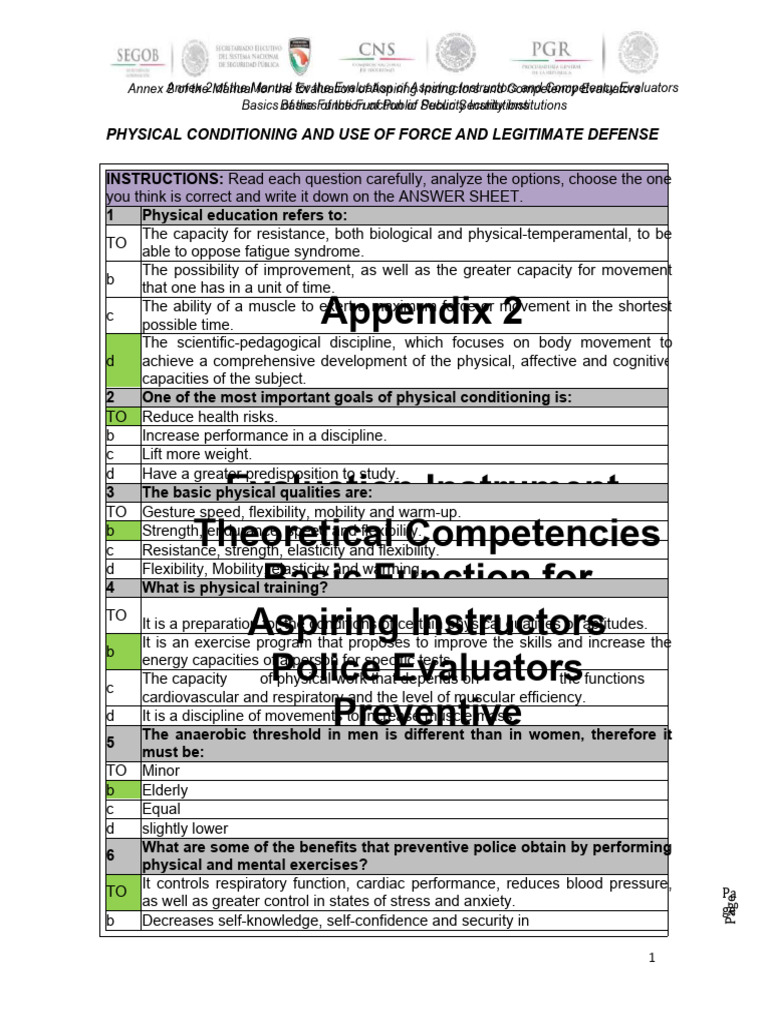 EXAM OF THE SEVEN SKILLS | PDF