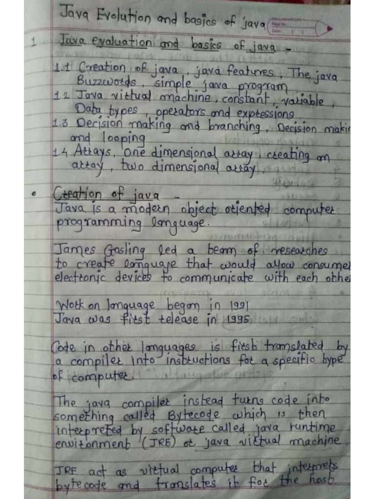 Java Handwritten Notes | PDF