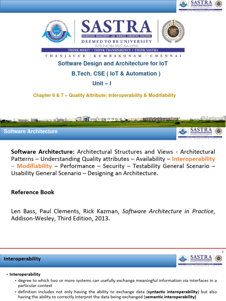 SDA Unit 1 - Chapter Interoperability - Modifiability | PDF