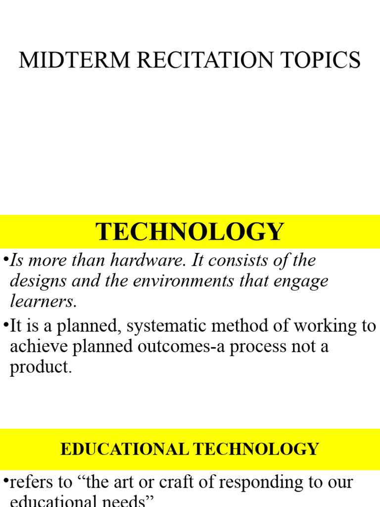 Mid Rec Topics | PDF