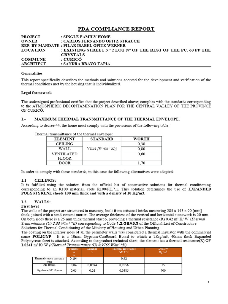 PDA Compliance Report PDF Door Window