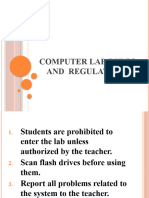 Computer Lab Rules and Regulations