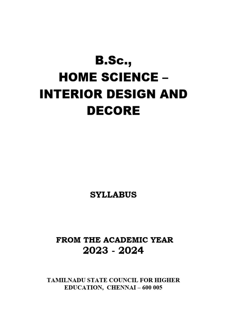 B.sc. Home Sceince - Interior Design and Decore | PDF