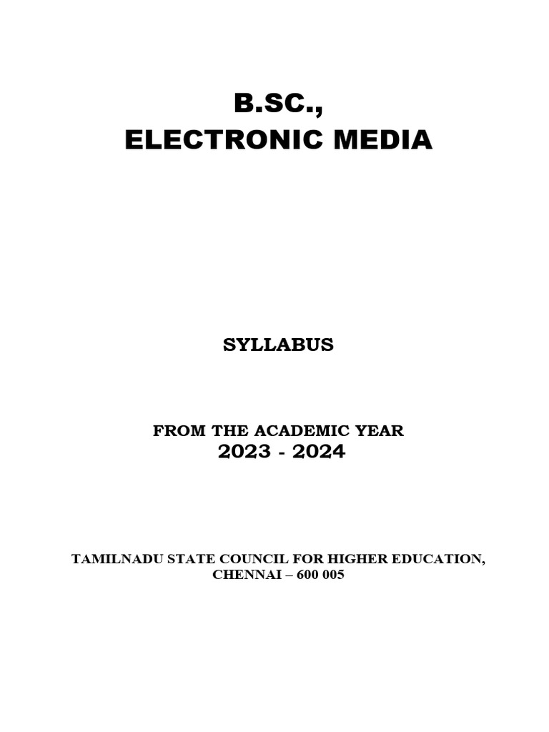 B.Sc. Electronic Media Syllabus 2023-24 | PDF | Communication | Sound
