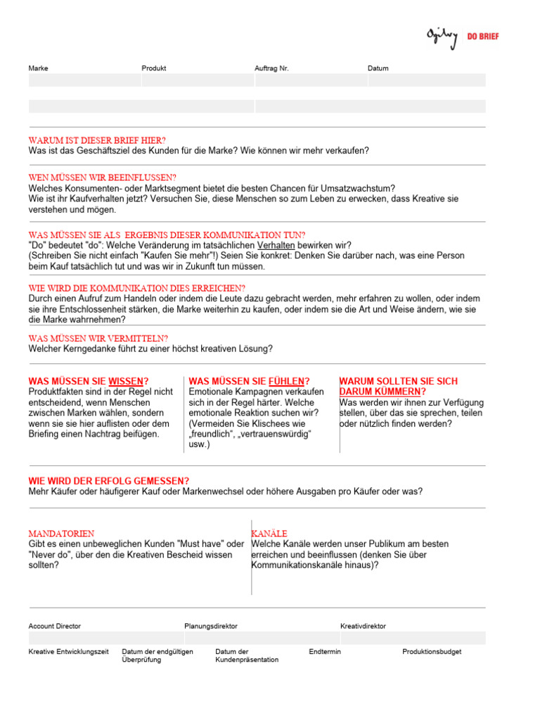 Ogilvy DO Brief Template | PDF
