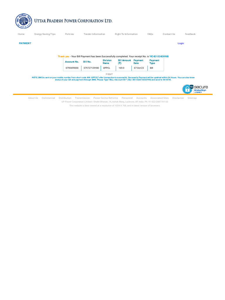 Uttar Pradesh Power Corporation Ltd PAYMENT PDF