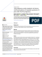 Early Pregnancy Cardio Metabolic Risk Factors
