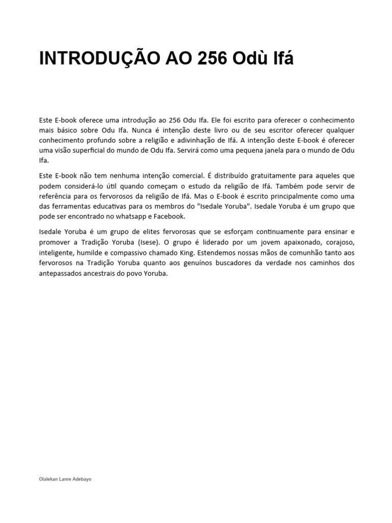 Introdução aos 256 Odus de Ifá | PDF | Santeria