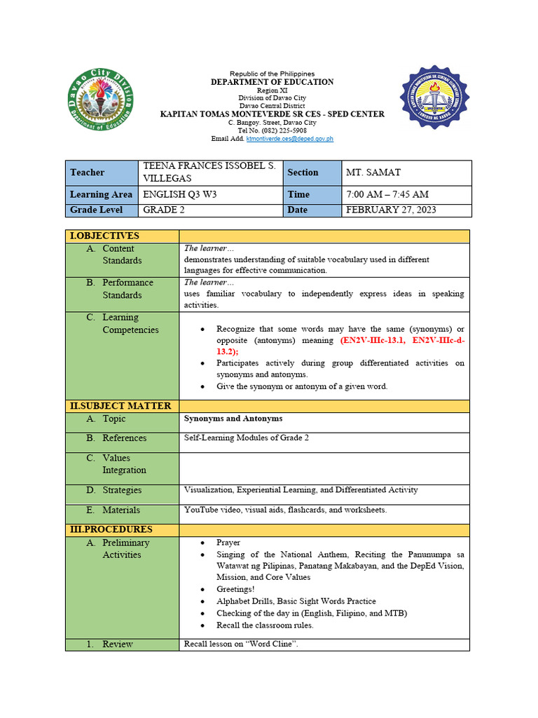 Synonyms And Antonyms Pdf Learning Linguistics