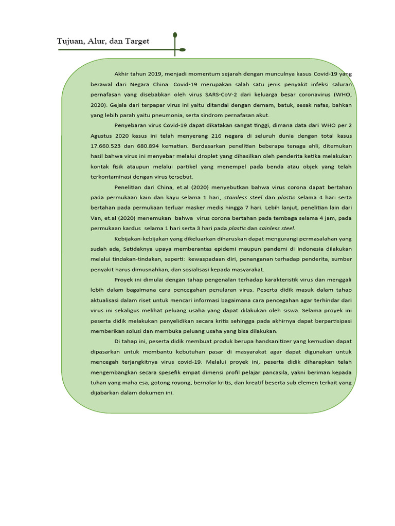 Proyek Edukasi COVID-19 dan Peluang Usaha | PDF