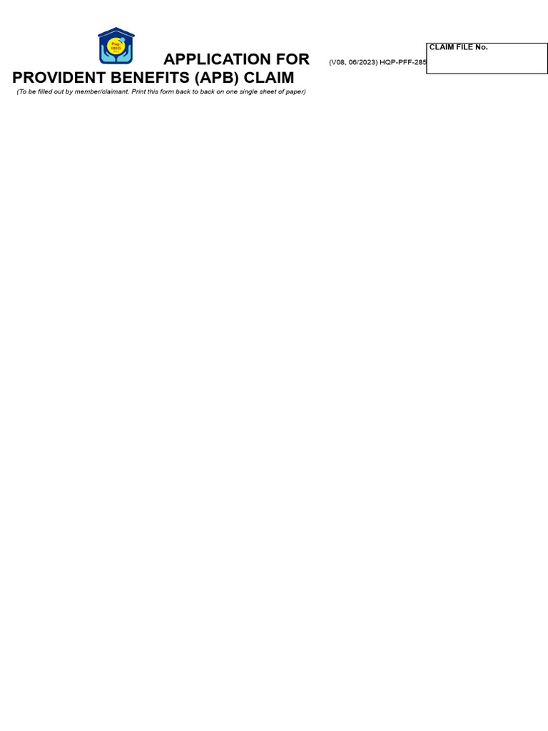 APB Claim Form HQP-PFF-285 2025 | PDF | Business