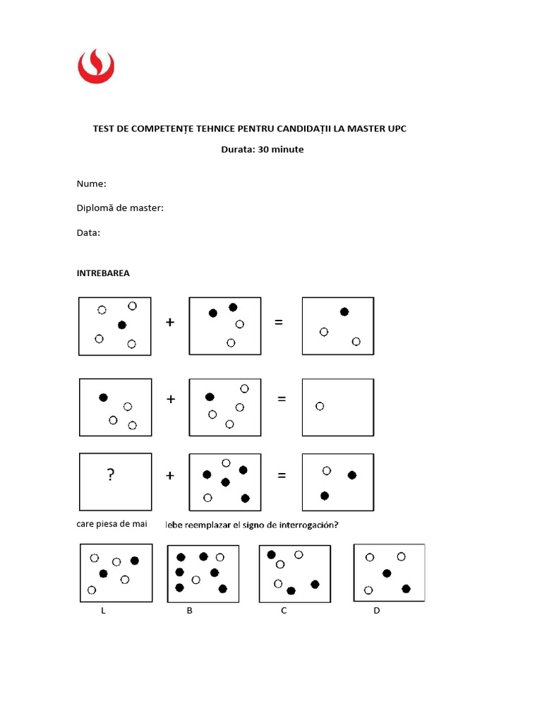 Test de Aptitudini Tehnice | PDF