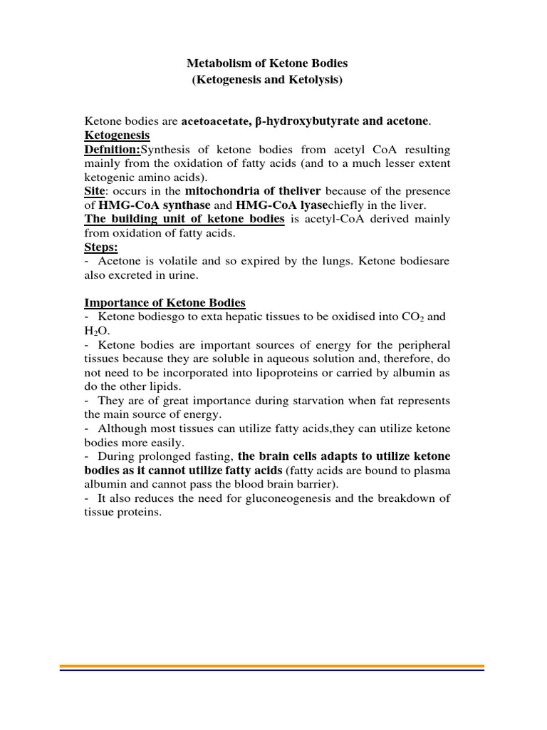 Ketone Metabolism for Medical Students | PDF | Diet & Nutrition | Chemistry